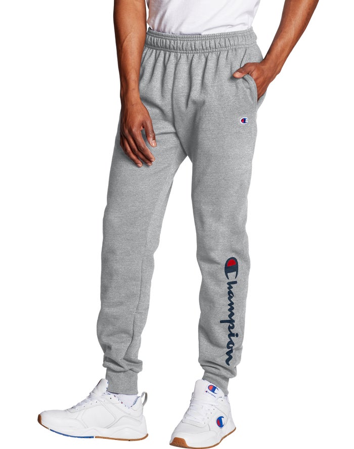 Jogger Champion Hombre - Powerblend Fleece Script Logo ( Gris ) 0419672-NU